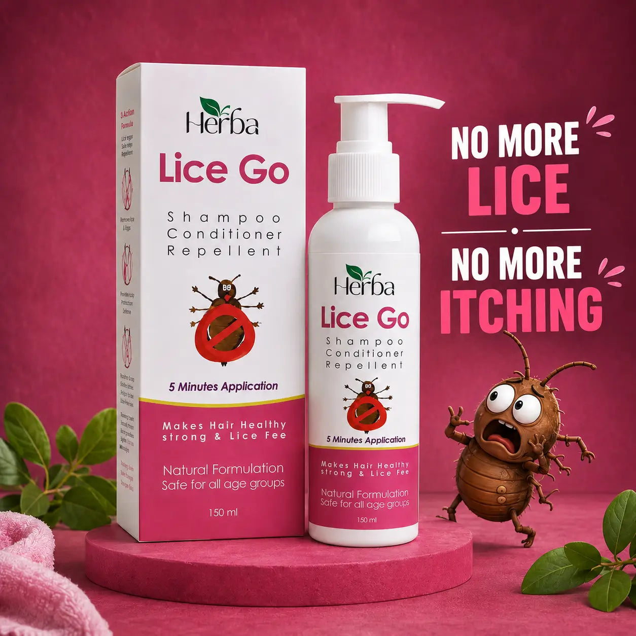 Herba Lice Go | Herbal Anti Lice Shampoo | No Harsh Chemicals.